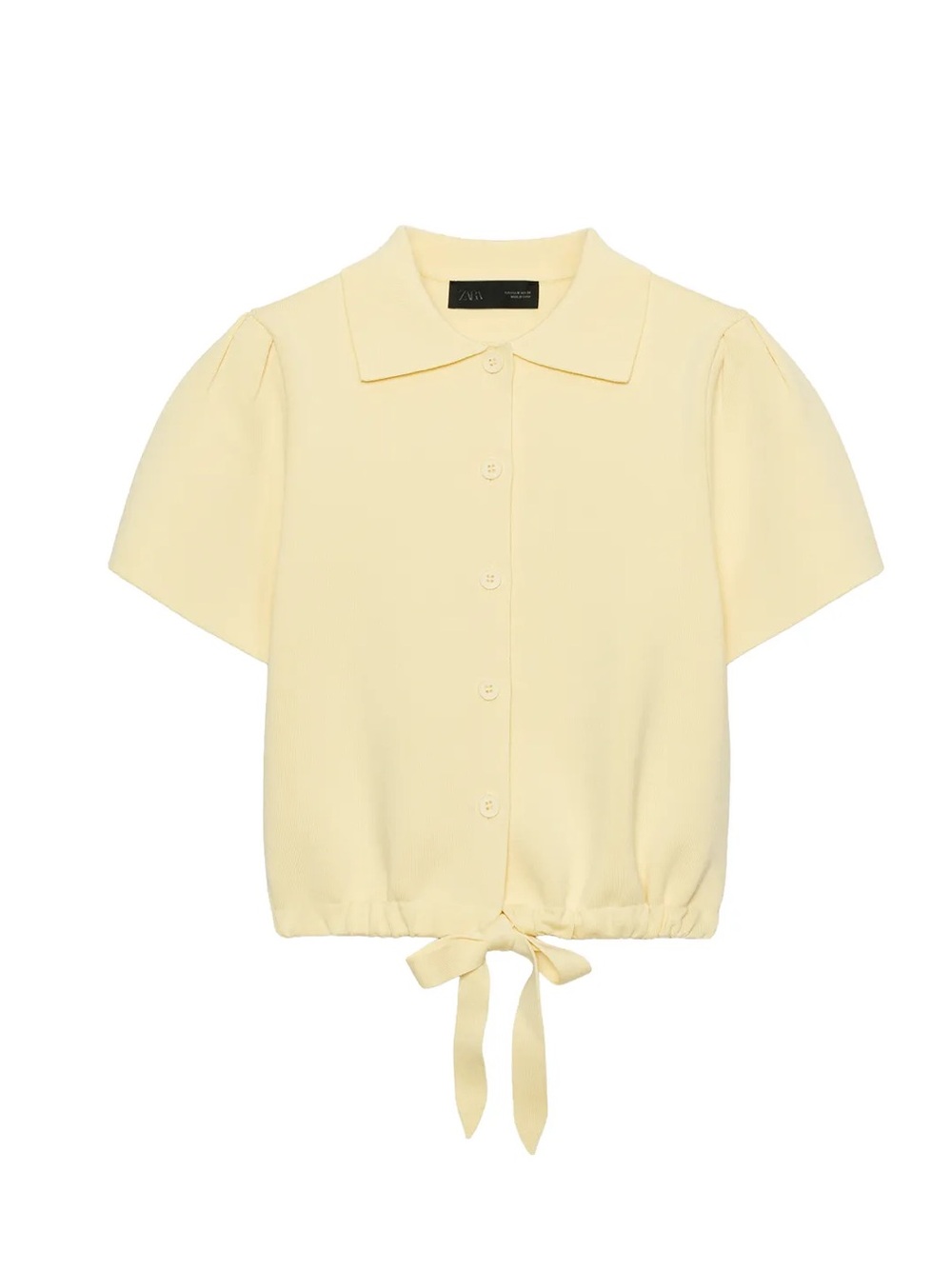 Zara yellow bow knit jacket